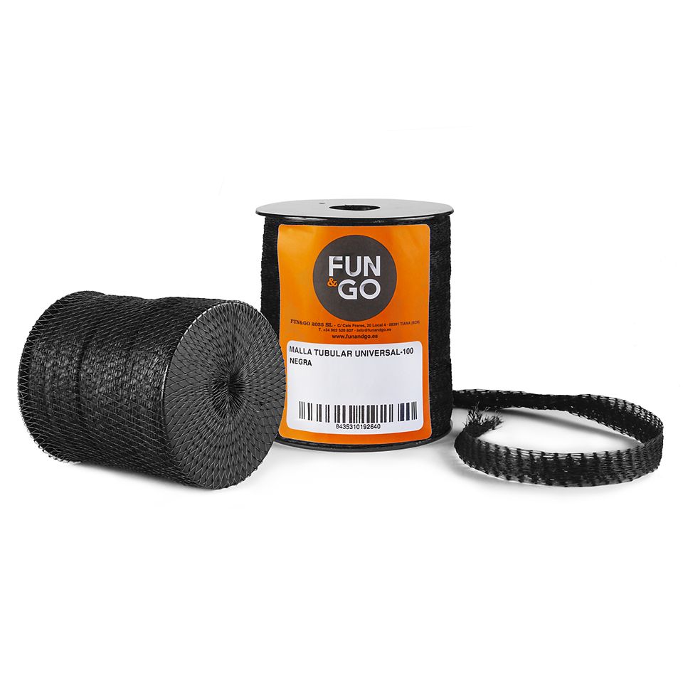 MALLA TUBULAR ENVASADO UNIVERSAL-100 NEGRA (100m)